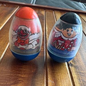 Vintage 1977 HASBRO Weeble Wobble Circus Clown & Circus Ringmaster